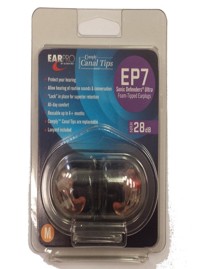 SureFire EP7 Sonic Defenders Ultra filtered Earplugs w/ Comply Canal Tips, reusable, Clear, Medium - Image 1